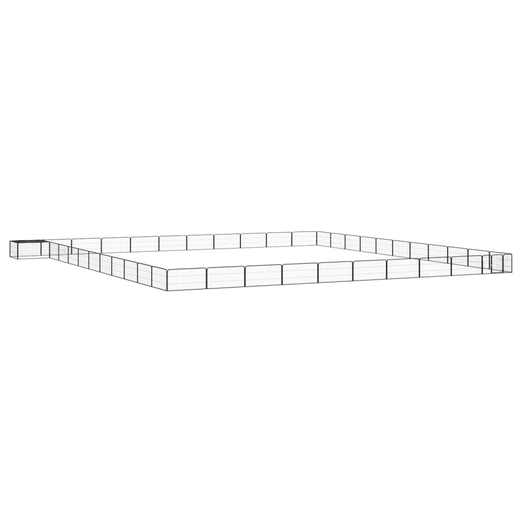 Țarc Câini 40 Panouri Negru 100X50 Cm Oțel Vopsit Electrostatic