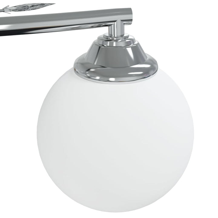 Plafonieră Abajururi Sferice Din Sticlă, 4 Becuri Led G9