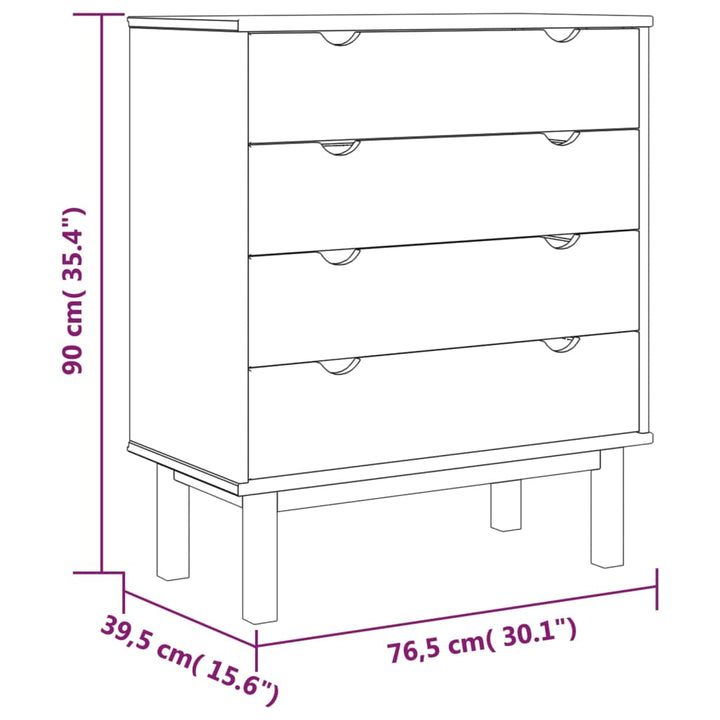 Dulap Cu Sertar Otta, Maro/Alb, 76,5X39,5X90 Cm, Lemn Masiv Pin