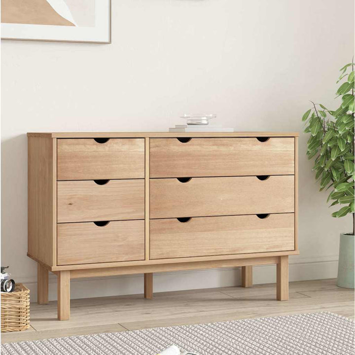 Dulap Cu Sertar Otta Maro/Alb, 111X43X73,5 Cm, Lemn Masiv Pin