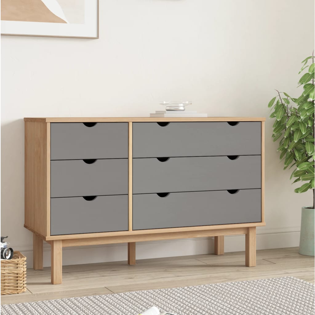 Dulap Cu Sertar Otta Maro/Alb, 111X43X73,5 Cm, Lemn Masiv Pin