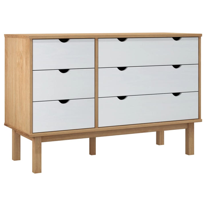 Dulap Cu Sertar Otta Maro/Alb, 111X43X73,5 Cm, Lemn Masiv Pin