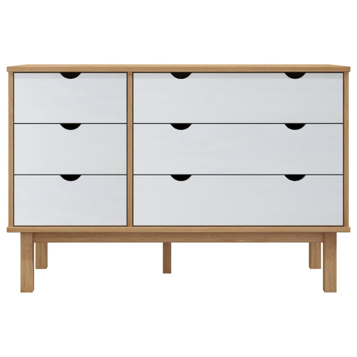 Dulap Cu Sertar Otta Maro/Alb, 111X43X73,5 Cm, Lemn Masiv Pin
