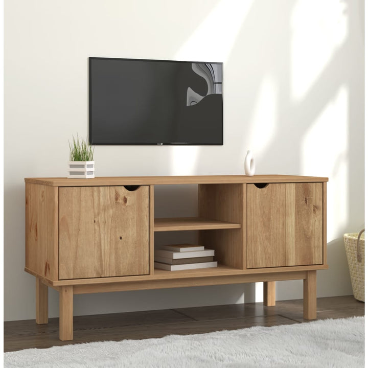 Dulap Tv Otta, Maro Și Gri, 113,5X43X57 Cm, Lemn Masiv De Pin