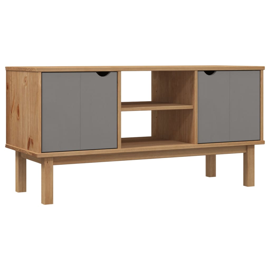 Dulap Tv Otta, Maro Și Gri, 113,5X43X57 Cm, Lemn Masiv De Pin