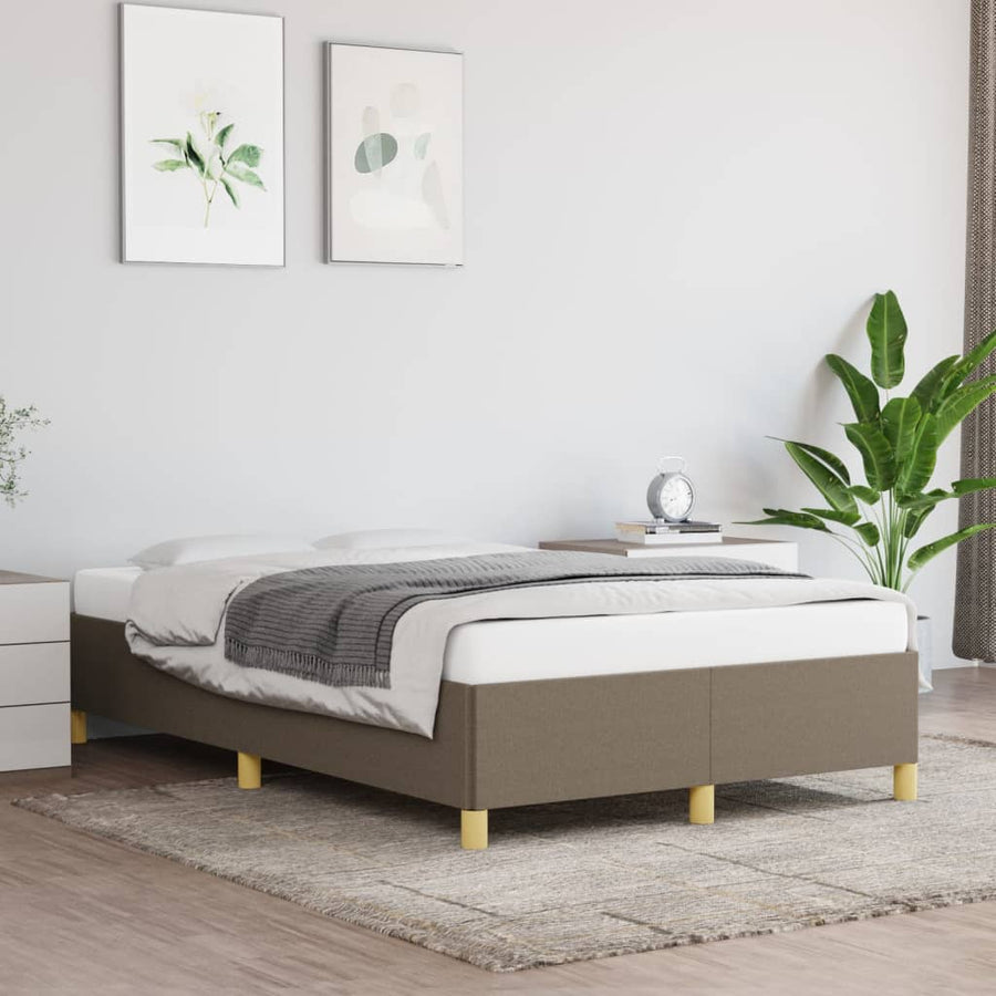 Cadru De Pat Fără Saltea, Gri Taupe, 120X200 Cm, Textil