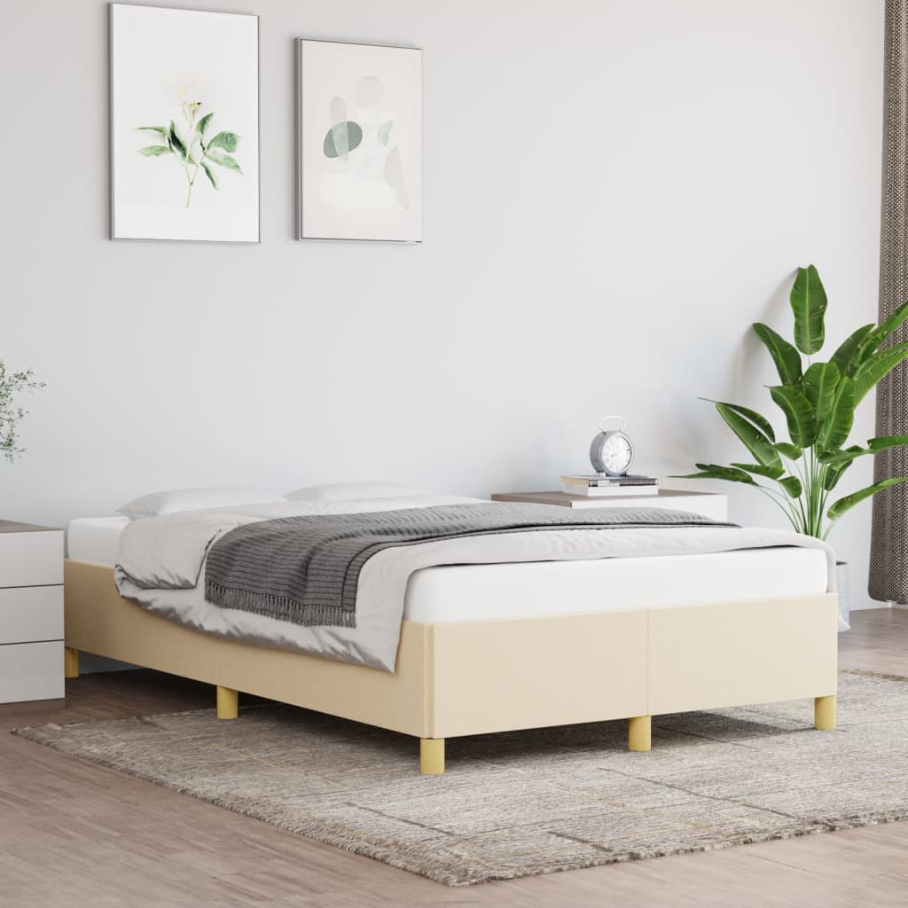 Cadru De Pat Fără Saltea, Crem, 120X200 Cm, Textil