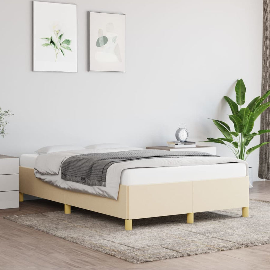 Cadru De Pat Fără Saltea, Crem, 120X200 Cm, Textil