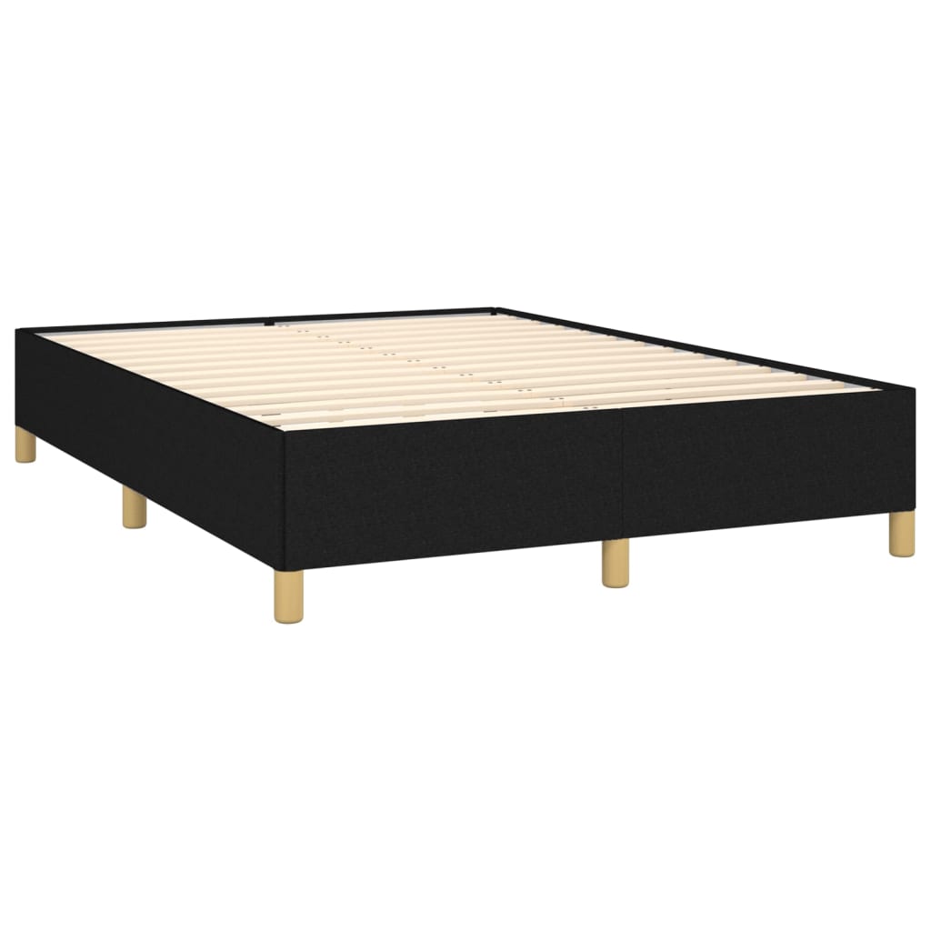 Cadru De Pat Fără Saltea, Negru, 140X190 Cm, Textil