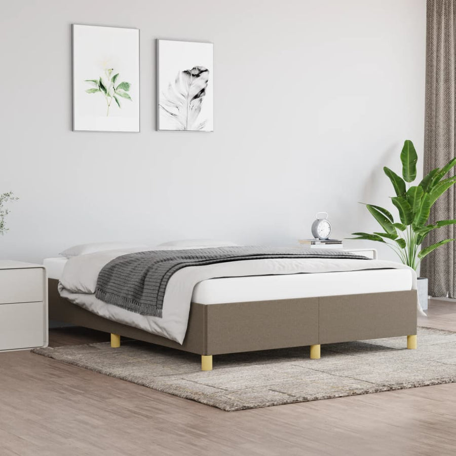 Cadru De Pat Fără Saltea, Gri Taupe, 140X190 Cm, Textil