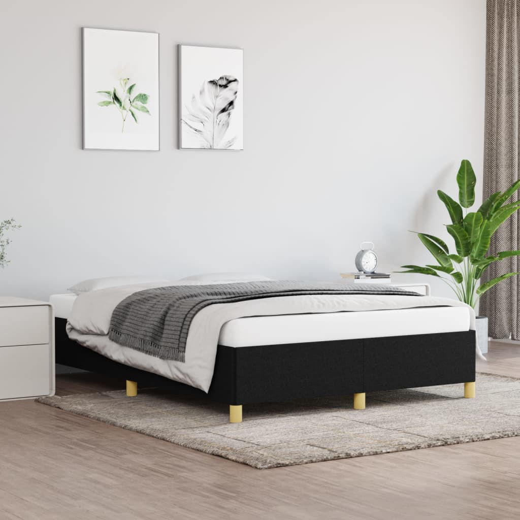 Cadru De Pat Fără Saltea, Negru, 140X200 Cm, Textil