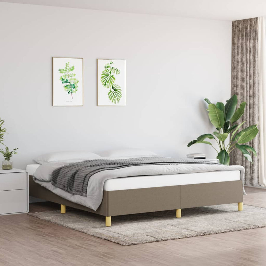 Cadru De Pat Fără Saltea, Gri Taupe, 160X200 Cm, Textil