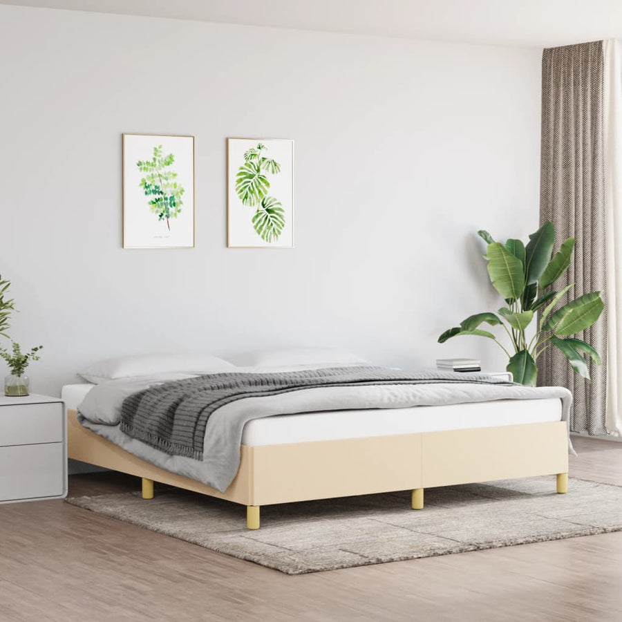 Cadru De Pat Fără Saltea, Crem, 180X200 Cm, Textil