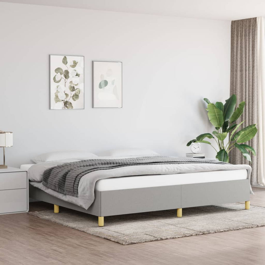 Cadru De Pat Fără Saltea, Gri Deschis, 200X200 Cm, Textil