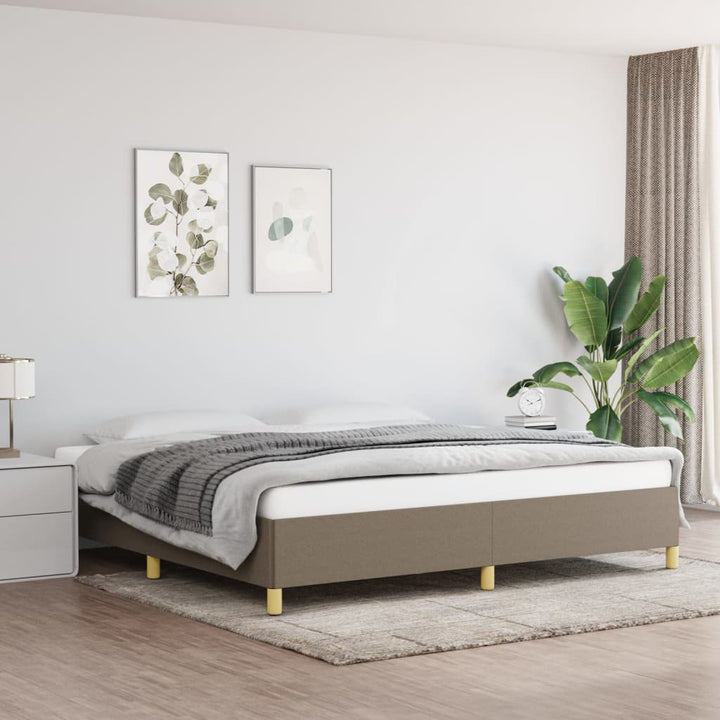 Cadru De Pat Fără Saltea, Gri Taupe, 200X200 Cm, Textil