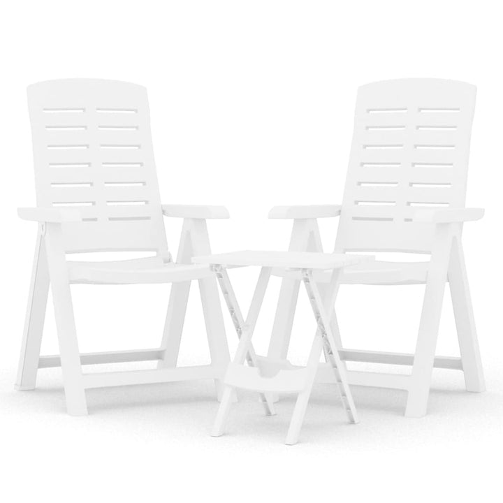 Set De Mobilier Pentru Grădină, 3 Piese, Alb, Polipropilenă