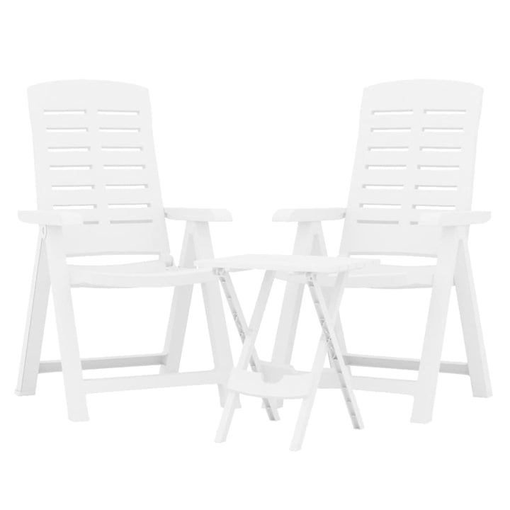 Set De Mobilier Pentru Grădină, 3 Piese, Alb, Polipropilenă