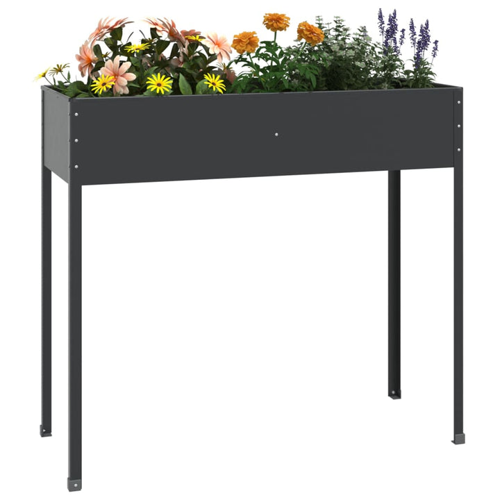 Jardinieră De Grădină Antracit 100,5X40,5X90 Cm Oțel Galvanizat
