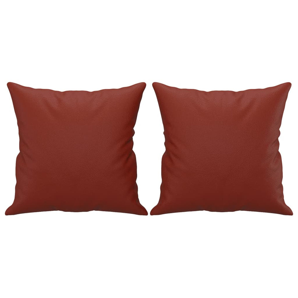 Perne Decorative, 2 Buc., Roșu Vin, 40X40 Cm, Piele Ecologică
