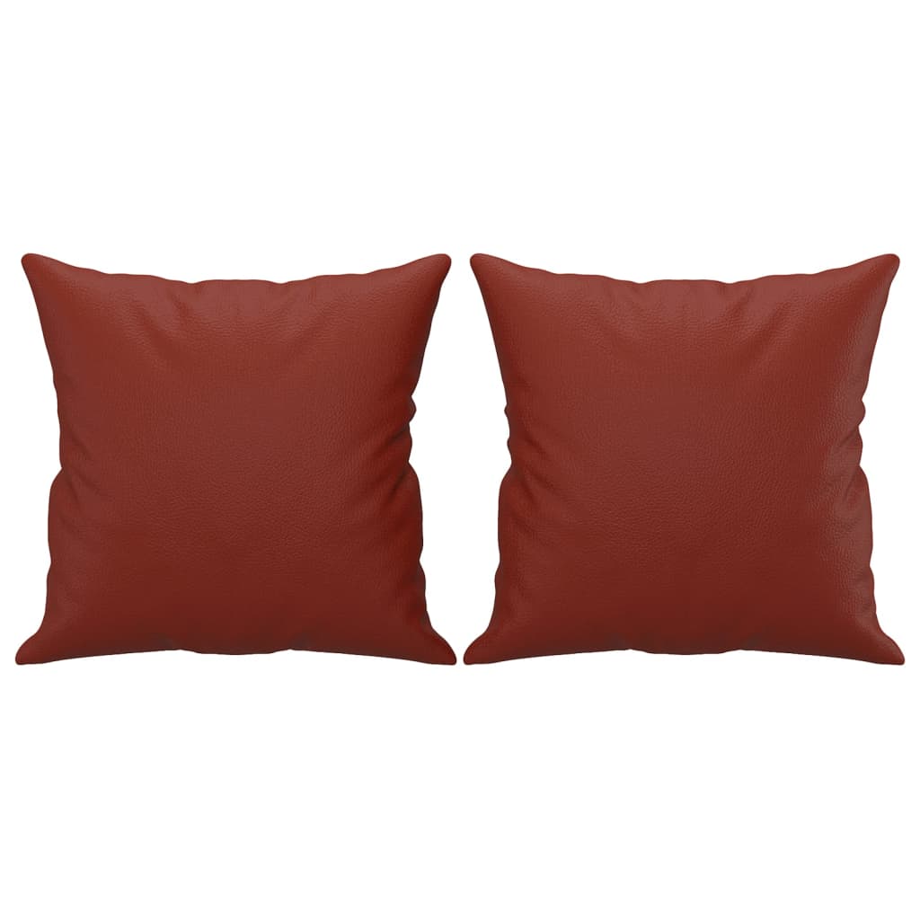 Perne Decorative, 2 Buc., Roșu Vin, 40X40 Cm, Piele Ecologică