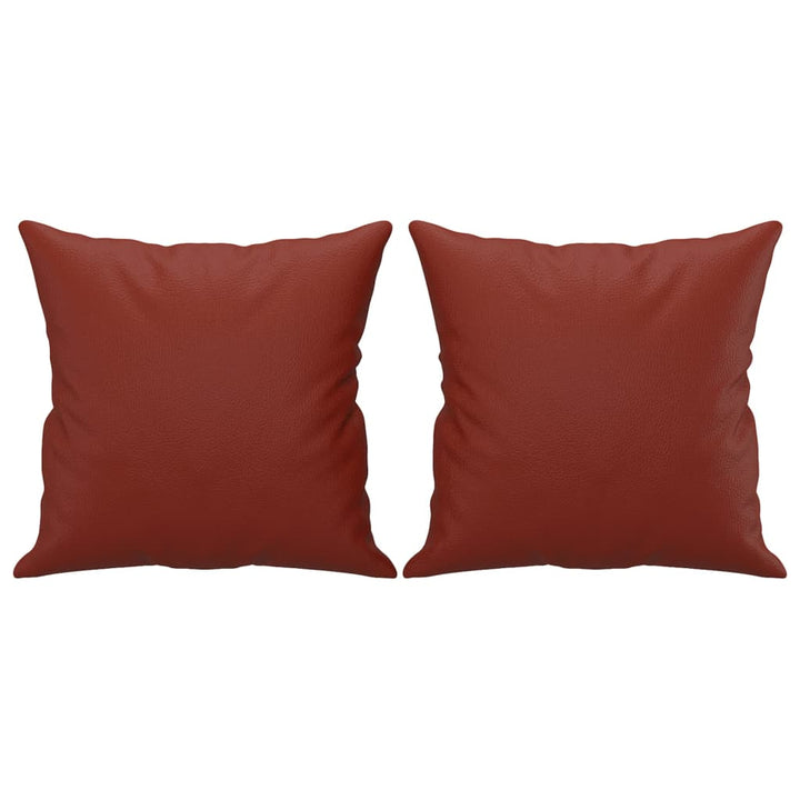 Perne Decorative, 2 Buc., Roșu Vin, 40X40 Cm, Piele Ecologică