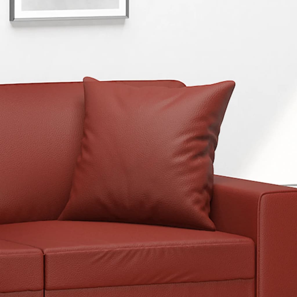 Perne Decorative, 2 Buc., Roșu Vin, 40X40 Cm, Piele Ecologică