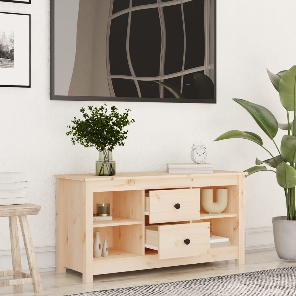 Comodă Tv, 103X36,5X52 Cm, Lemn Masiv De Pin