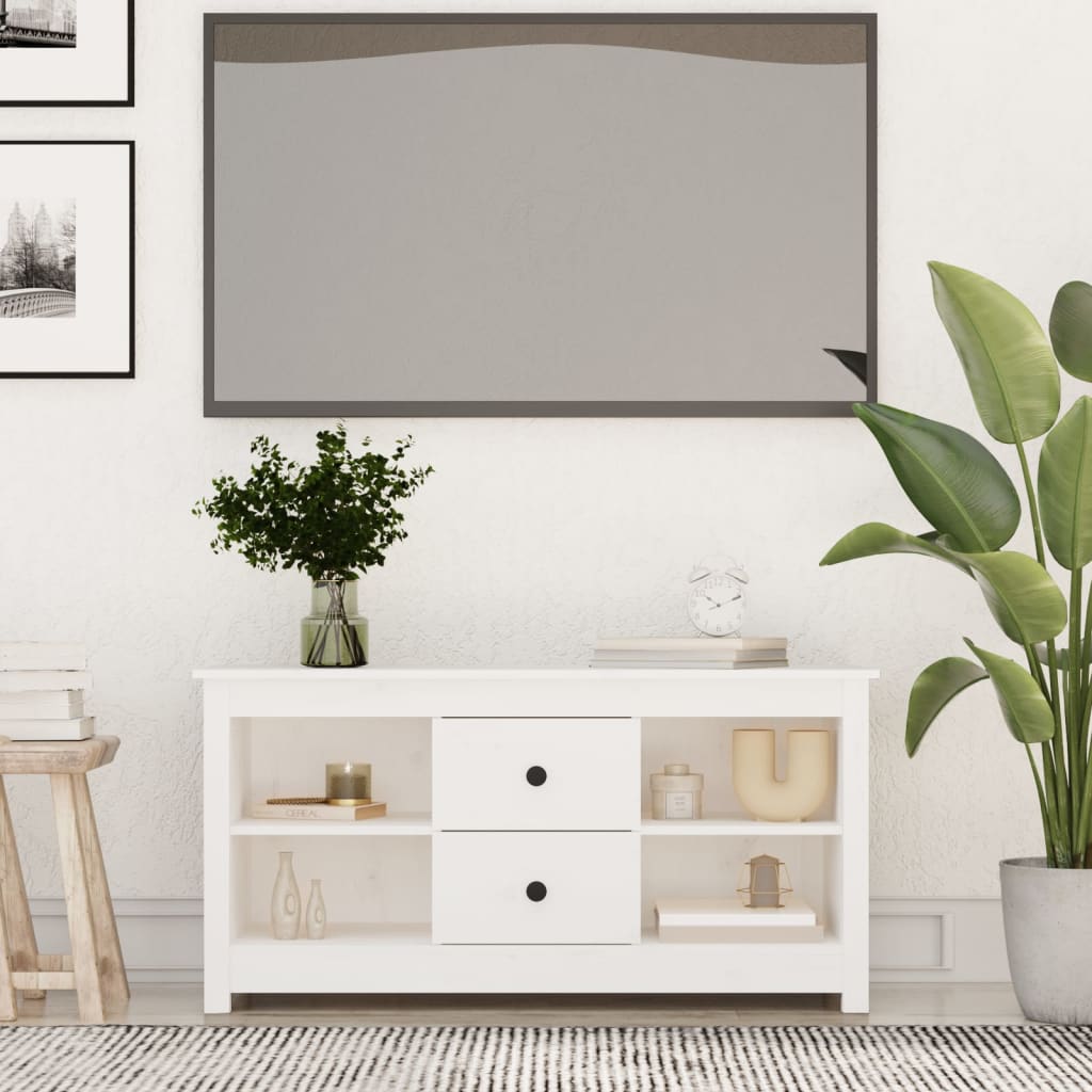 Comodă Tv, 103X36,5X52 Cm, Lemn Masiv De Pin