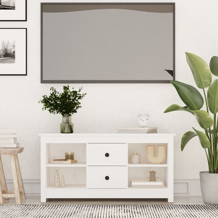 Comodă Tv, 103X36,5X52 Cm, Lemn Masiv De Pin