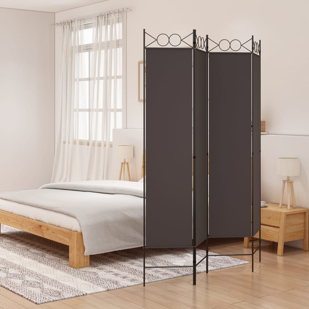 Paravan De Cameră Cu 4 Panouri, , , Textil