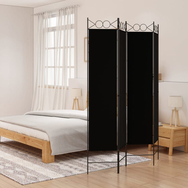 Paravan De Cameră Cu 4 Panouri, , , Textil