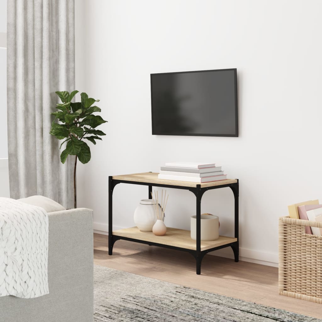 Comodă Tv, , 60X33X41 Cm, Lemn Prelucrat Și Oțel