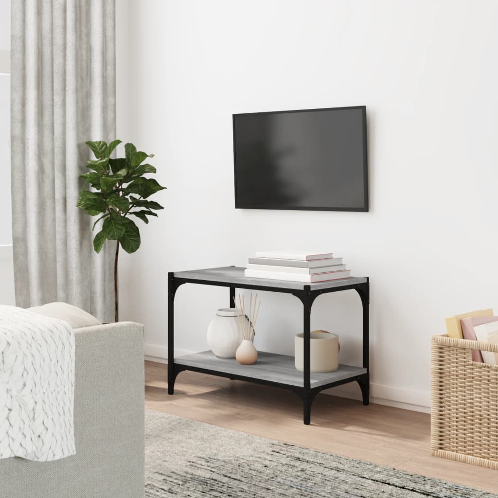 Comodă Tv, , 60X33X41 Cm, Lemn Prelucrat Și Oțel