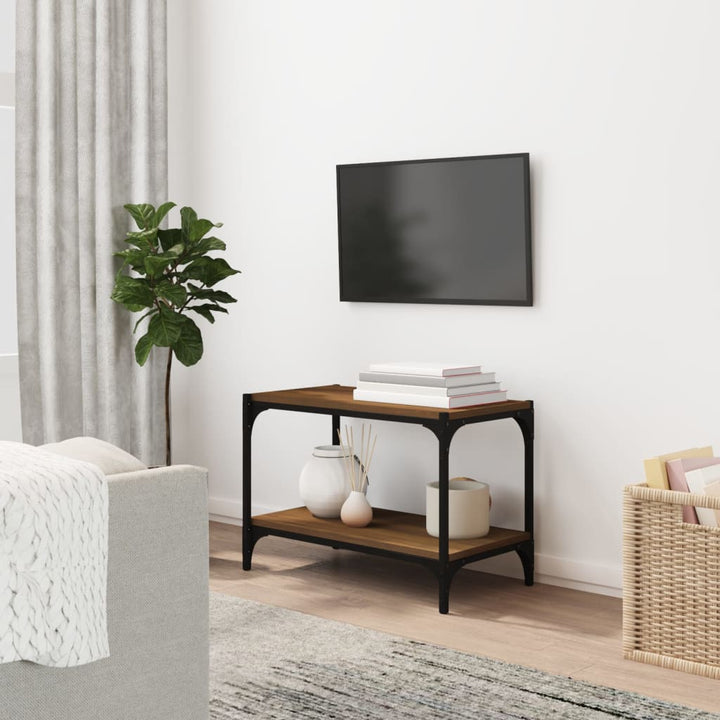 Comodă Tv, , 60X33X41 Cm, Lemn Prelucrat Și Oțel
