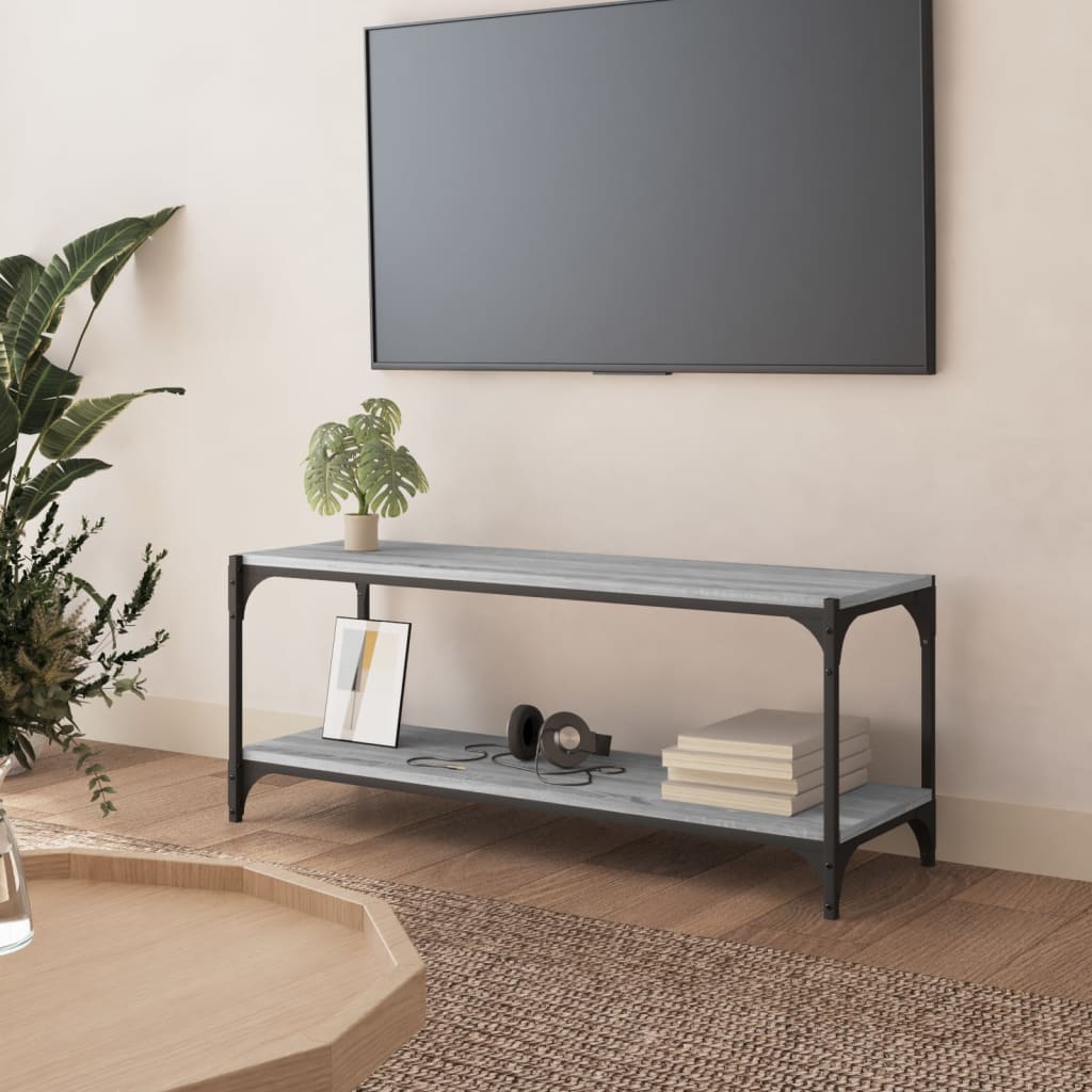 Comodă Tv, , 60X33X41 Cm, Lemn Prelucrat Și Oțel