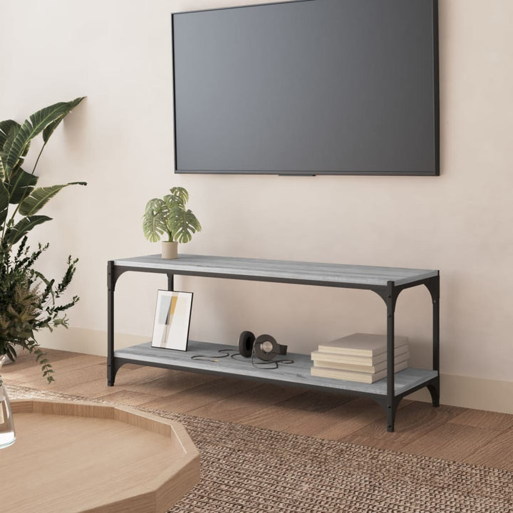 Comodă Tv, , 60X33X41 Cm, Lemn Prelucrat Și Oțel