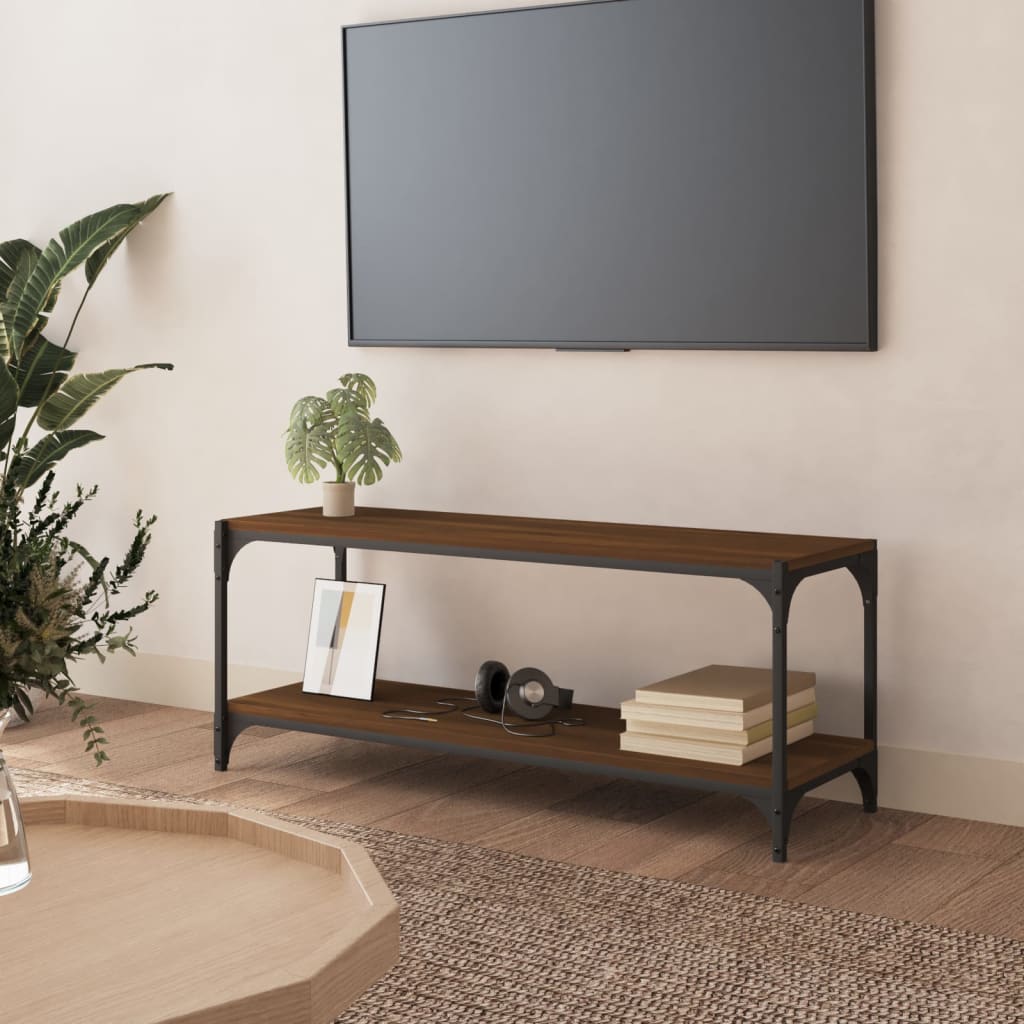 Comodă Tv, , 60X33X41 Cm, Lemn Prelucrat Și Oțel