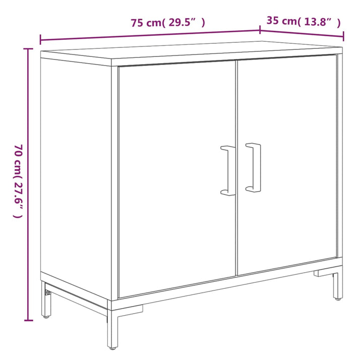 Servantă, , 75X35X70 Cm, Lemn Masiv De Pin Reciclat