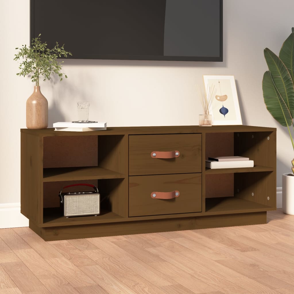 Comodă Tv, , 100X34X40 Cm, Lemn Masiv De Pin