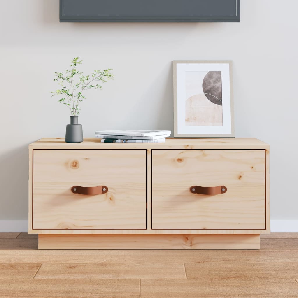 Comodă Tv, , 80X34X35 Cm, Lemn Masiv De Pin