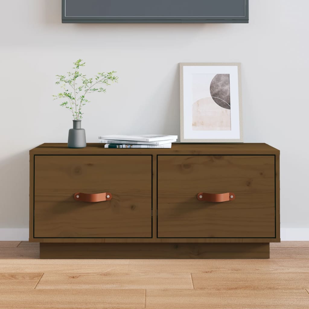 Comodă Tv, , 80X34X35 Cm, Lemn Masiv De Pin