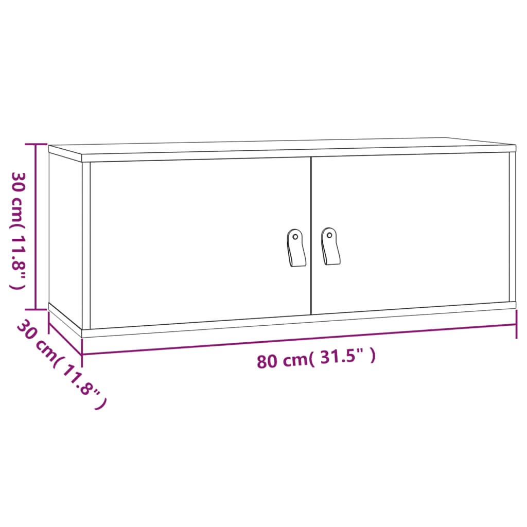 Dulap De Perete, , 80X30X30 Cm, Lemn Masiv De Pin