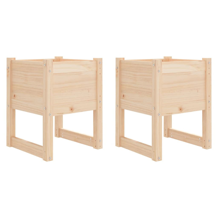 Jardiniere, 2 Buc, 40X40X52,5 Cm, Lemn Masiv De Pin Natural