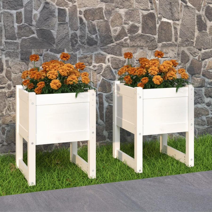 Jardiniere, 2 Buc., , 40X40X52,5 Cm, Lemn Masiv De Pin Alb