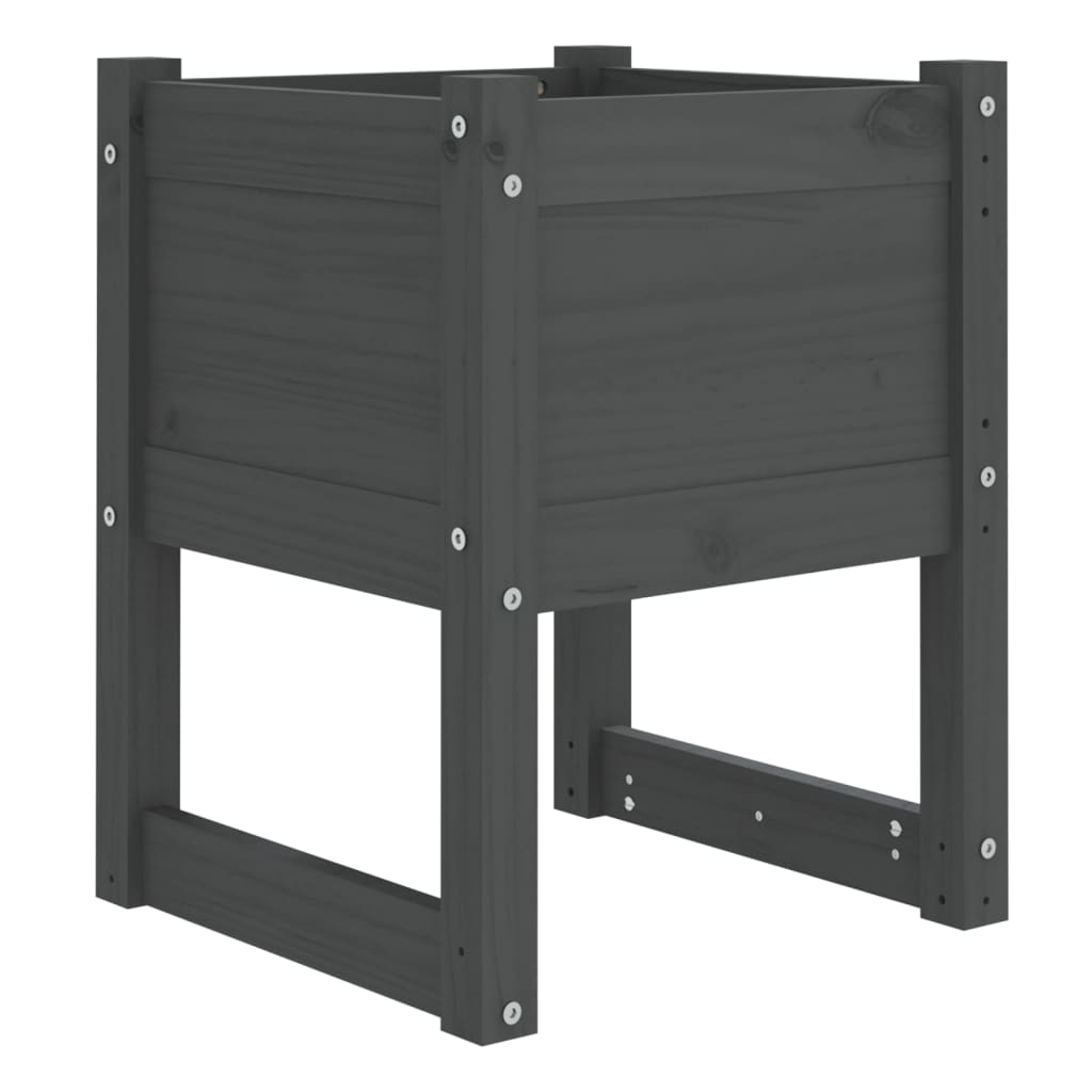 Jardiniere, 2 Buc., , 40X40X52,5 Cm, Lemn Masiv De Pin Gri