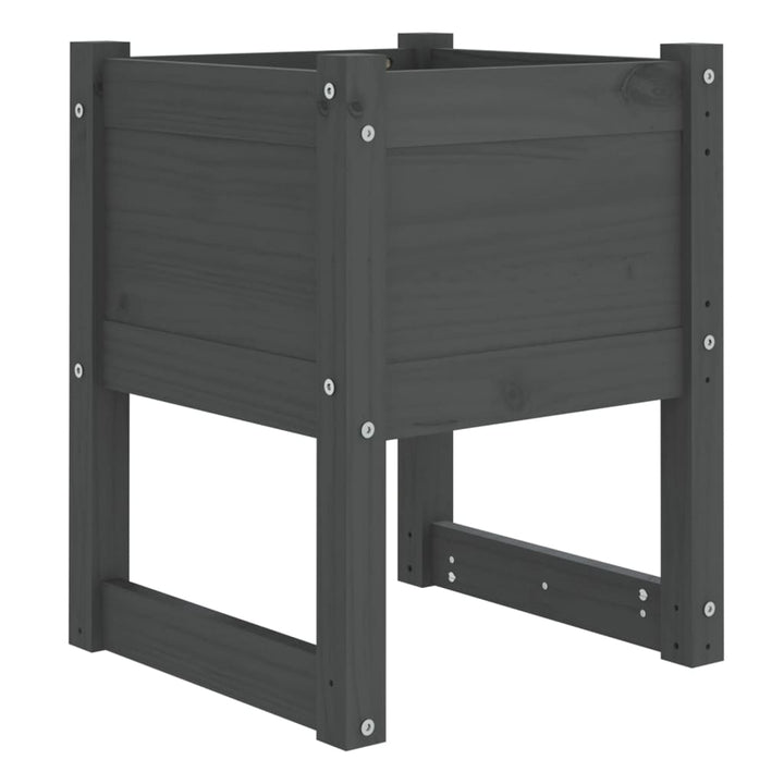 Jardiniere, 2 Buc., , 40X40X52,5 Cm, Lemn Masiv De Pin Gri
