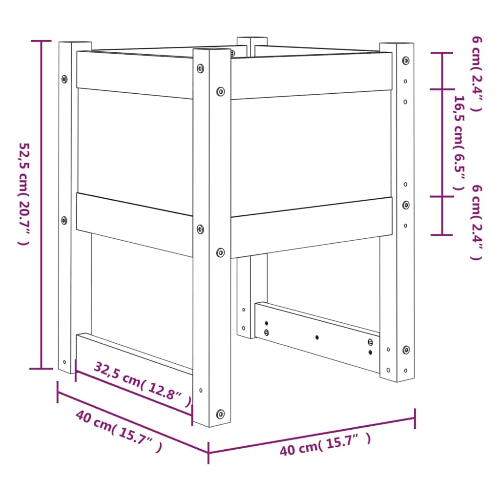Jardiniere, 2 Buc., , 40X40X52,5 Cm, Lemn Masiv De Pin Gri