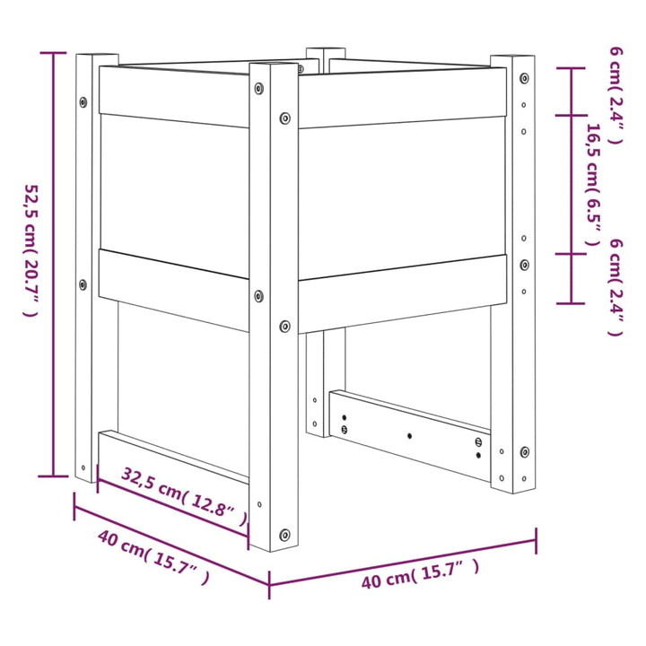 Jardiniere, 2 Buc., , 40X40X52,5 Cm, Lemn Masiv De Pin Gri