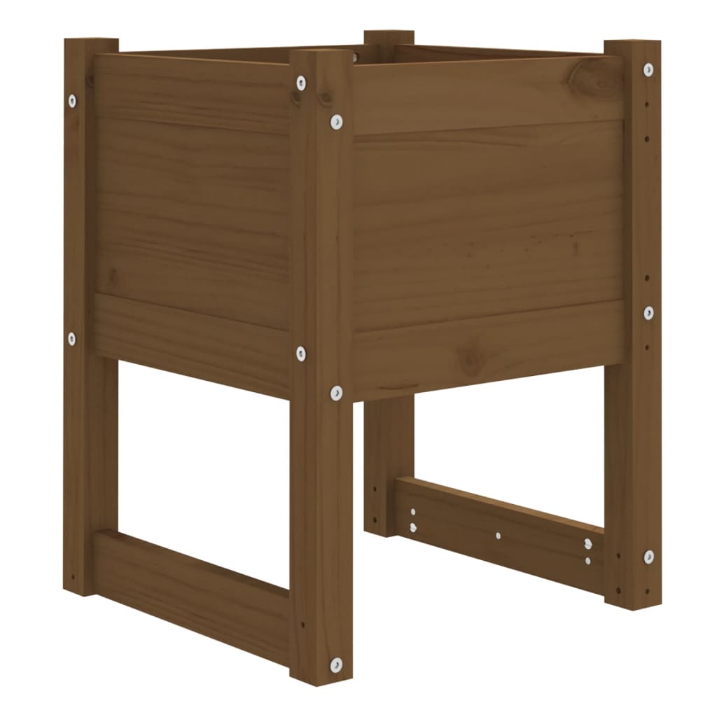 Jardiniere, 2 Buc., , 40X40X52,5Cm, Lemn Masiv De Pin Maro Miere