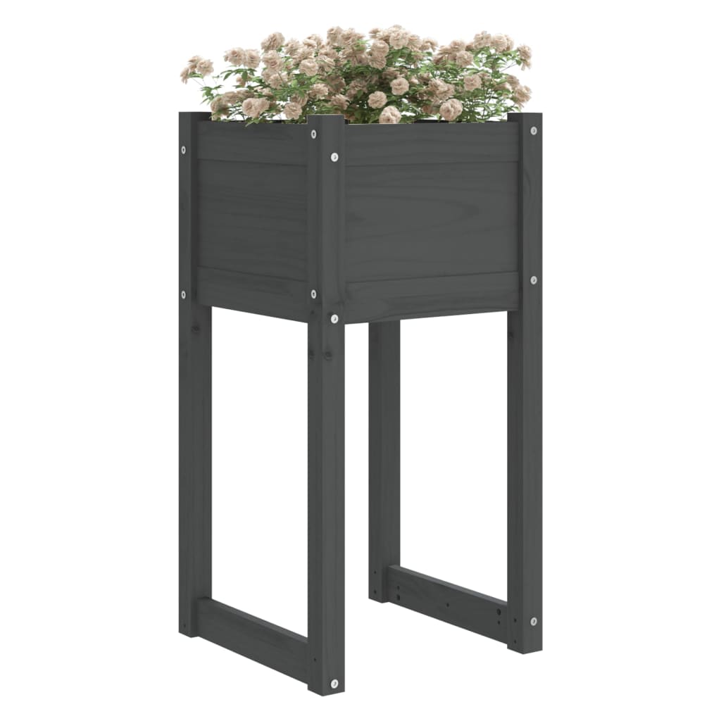 Jardiniere, 2 Buc., , , Lemn Masiv De Pin Gri